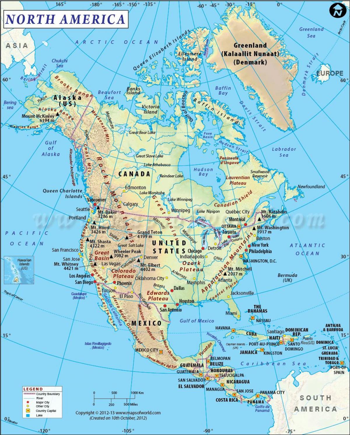 Severna Amerika regiji zemljevid - North American regije zemljevid